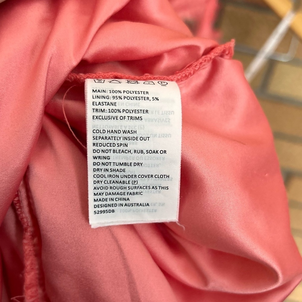 Bardot Noni Floral Lace Halter Neck Knee Length Dress Coral Size US 4/XS RTR - Picture 6 of 8